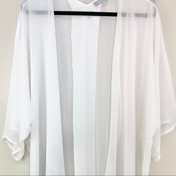 Nordstrom Chiffon Cardigan White One Size - Picture 4 of 8